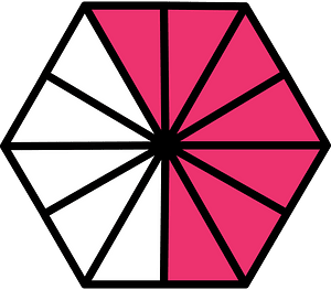 Pink Hexagon Fraction 7:12