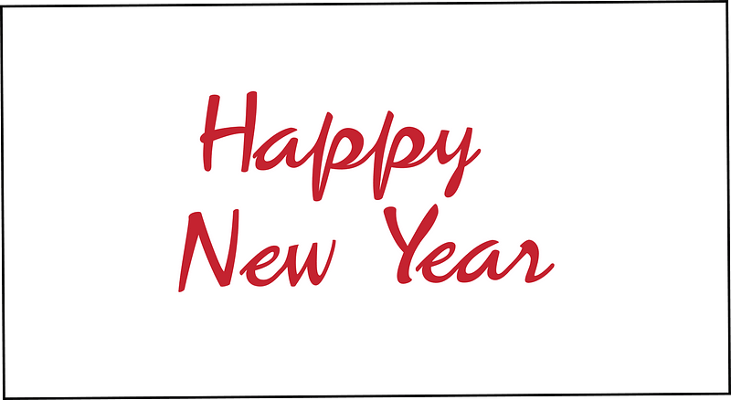 Rectangular board with Happy New Year
