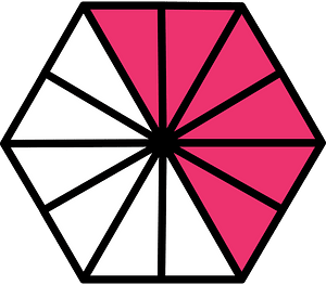 Pink Hexagon Fraction 6:12