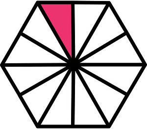 Pink Hexagon Fraction 1:12