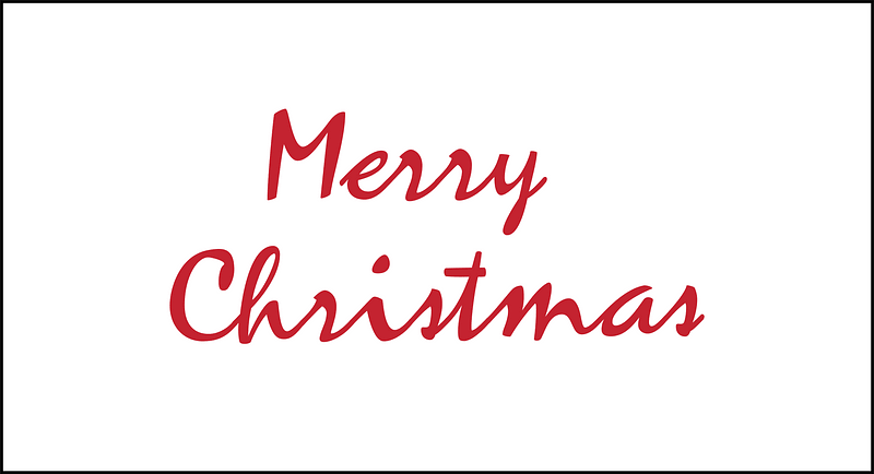 Rectangular board with Merry Christmas