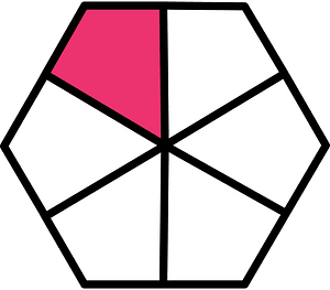 Pink Hexagon Fraction 1:6