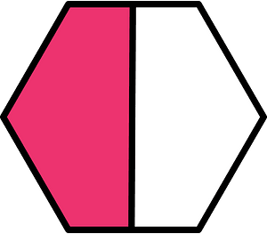 Pink Hexagon Fraction 1:2