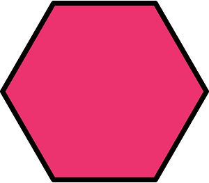 Pink Hexagon Fraction 1:1