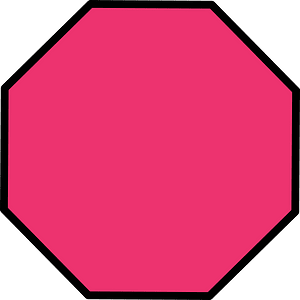 Pink Octagon Fraction 1:1