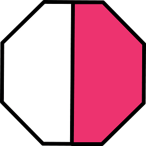 Pink Octagon Fraction 1:2