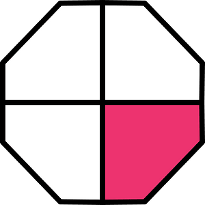 Pink Octagon Fraction 1:4