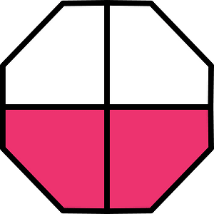 Pink Octagon Fraction 2:4