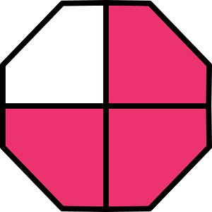 Pink Octagon Fraction 3:4
