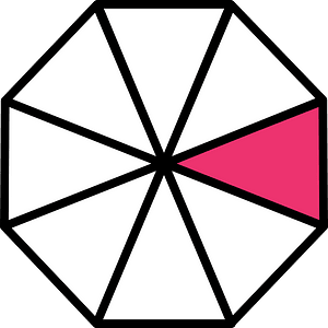 Pink Regular Octagon Fraction 1:8