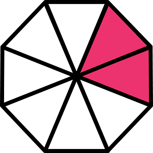 Pink Regular Octagon Fraction 2:8