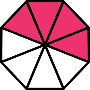 Pink Regular Octagon Fraction 4:8