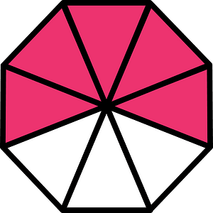 Pink Regular Octagon Fraction 5:8