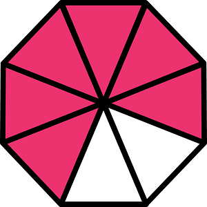 Pink Regular Octagon Fraction 6:8