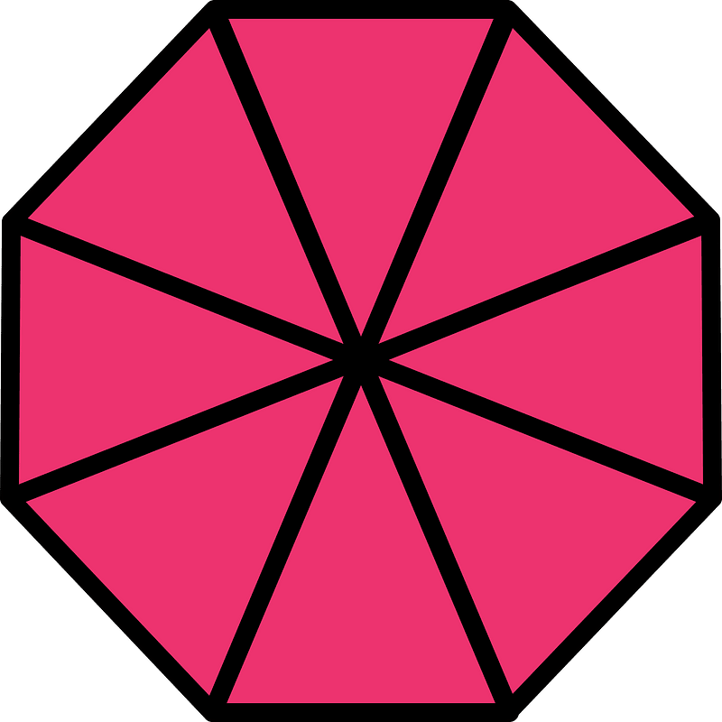 Pink Regular Octagon Fraction 8:8