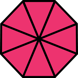 Pink Regular Octagon Fraction 8:8