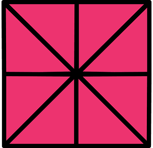 Pink Square Fraction 8:8