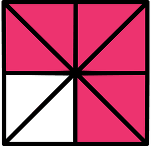 Pink Square Fraction 6:8