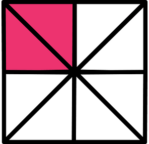 Pink Square Fraction 2:8