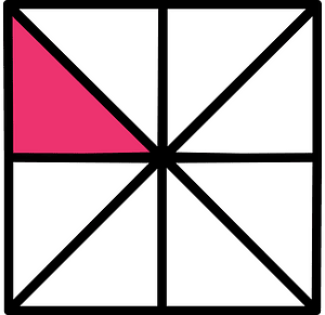 Pink Square Fraction 1:8