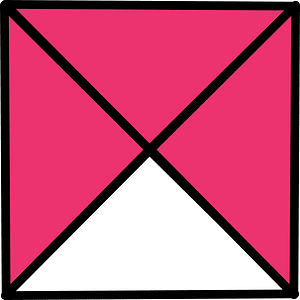 Pink Square Fraction 3:4