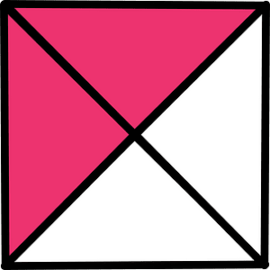 Pink Square Fraction 2:4