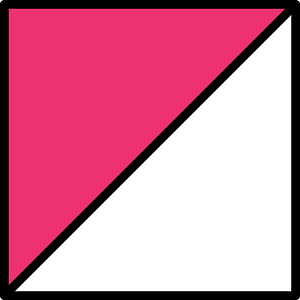 Pink Square Fraction 1:2