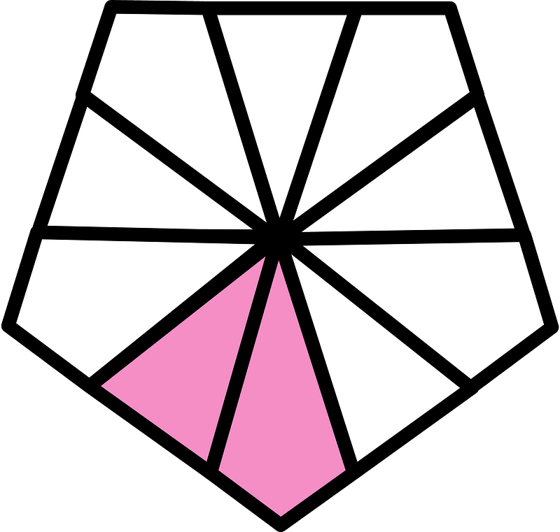 Purple Pentagon Fraction 2:10