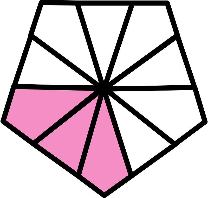 Purple Pentagon Fraction 3:10