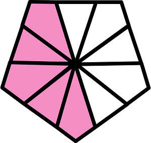Purple Pentagon Fraction 5:10