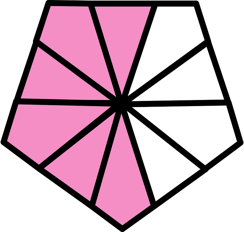 Purple Pentagon Fraction 6:10