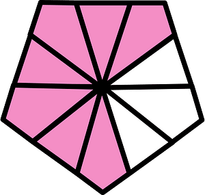 Purple Pentagon Fraction 7:10