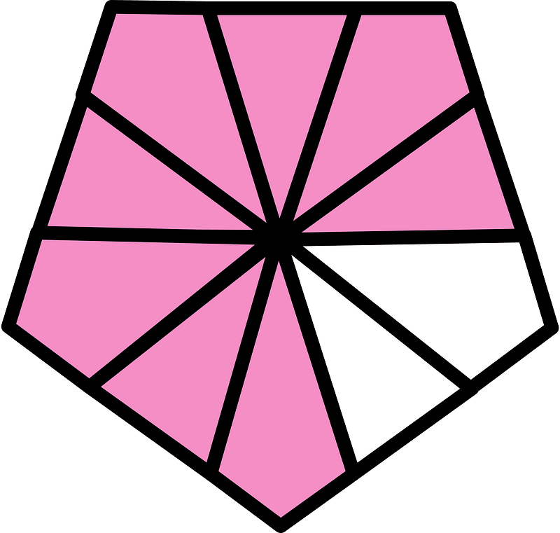 Purple Pentagon Fraction 8:10