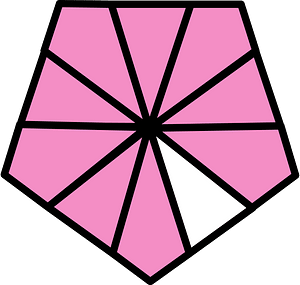 Purple Pentagon Fraction 9:10