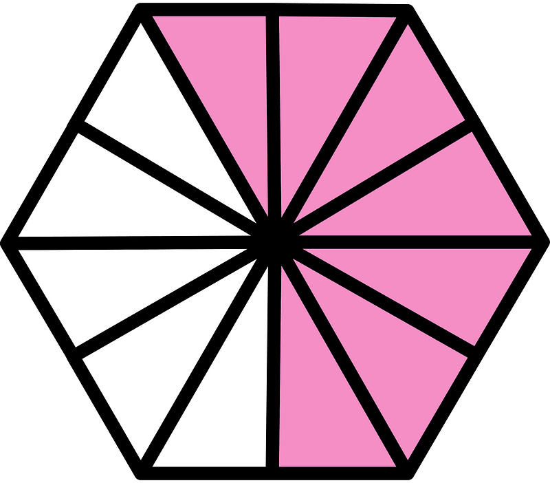 Purple Hexagon Fraction 7:12