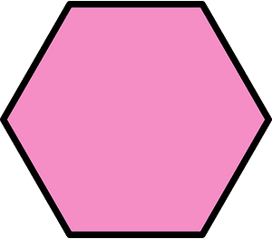 Purple Hexagon Fraction 1:1