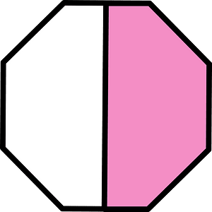 Purple Octagon Fraction 1:2