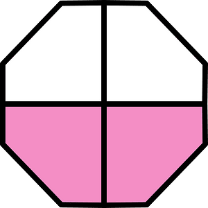 Purple Octagon Fraction 2:4
