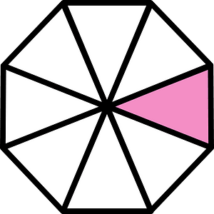 Purple Regular Octagon Fraction 1:8