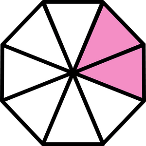 Purple Regular Octagon Fraction 2:8