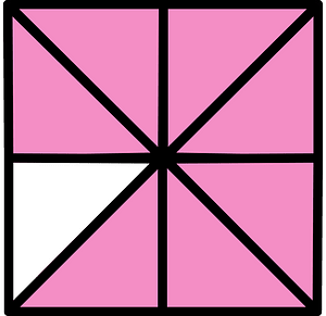 Purple Square Fraction 7:8