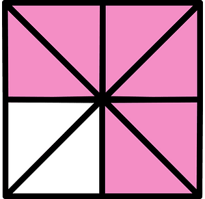 Purple Square Fraction 6:8