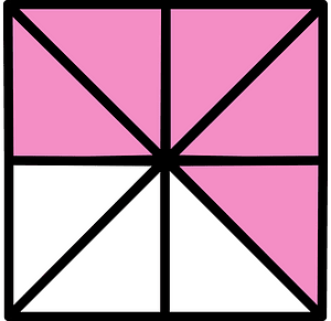 Purple Square Fraction 5:8