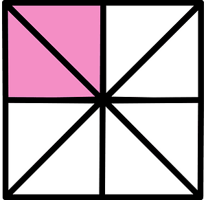 Purple Square Fraction 2:8
