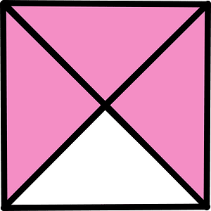 Purple Square Fraction 3:4