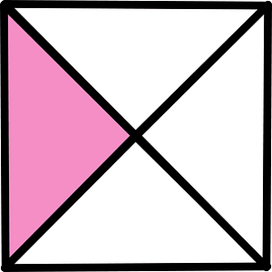 Purple Square Fraction 1:4