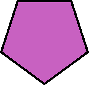Magenta Pentagon Fraction 1:1