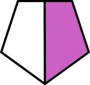 Magenta Pentagon Fraction 1:2