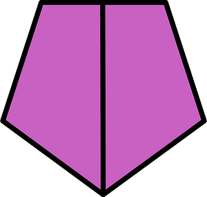 Magenta Pentagon Fraction 2:2