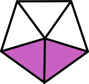 Magenta Pentagon Fraction 2:5